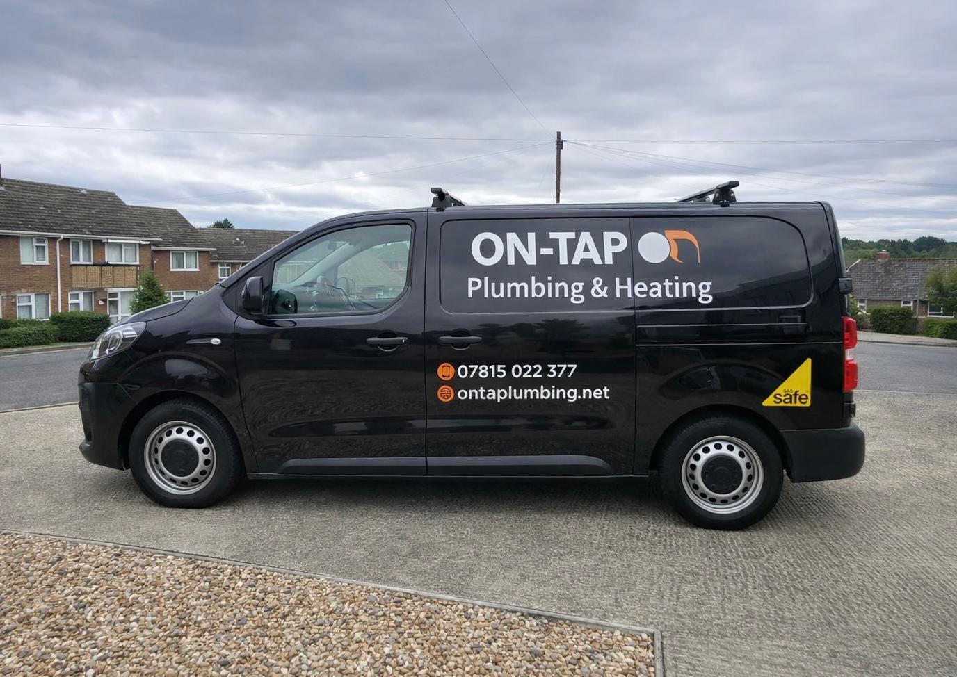 On-Tap Plumbing & Heating company van — Gas Safe registered engineers serving Bedfordshire